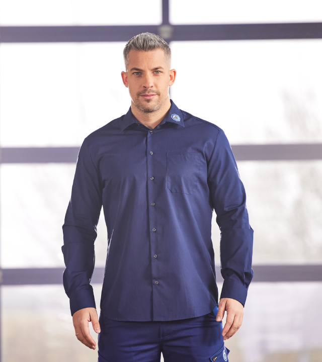 Worker-Hemd langarm - modern fit | mit Brusttasche